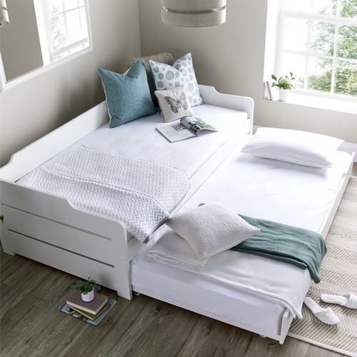 Wooden bed copella white day - wooden, bed,